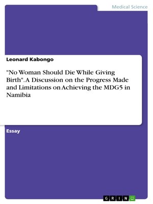 cover image of "No Woman Should Die While Giving Birth". a Discussion on the Progress Made and Limitations on Achieving the MDG5 in Namibia